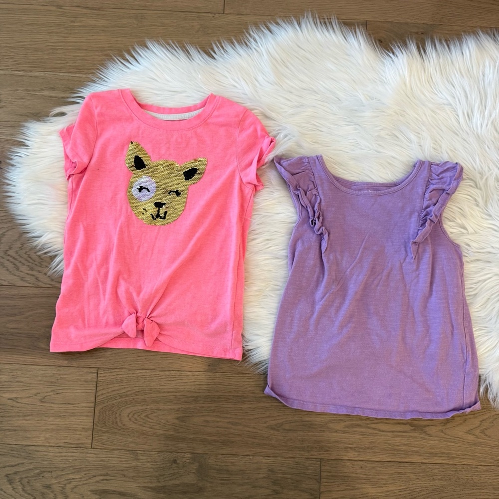 Cat & Jack Pink and Lavender Kids Tee Set